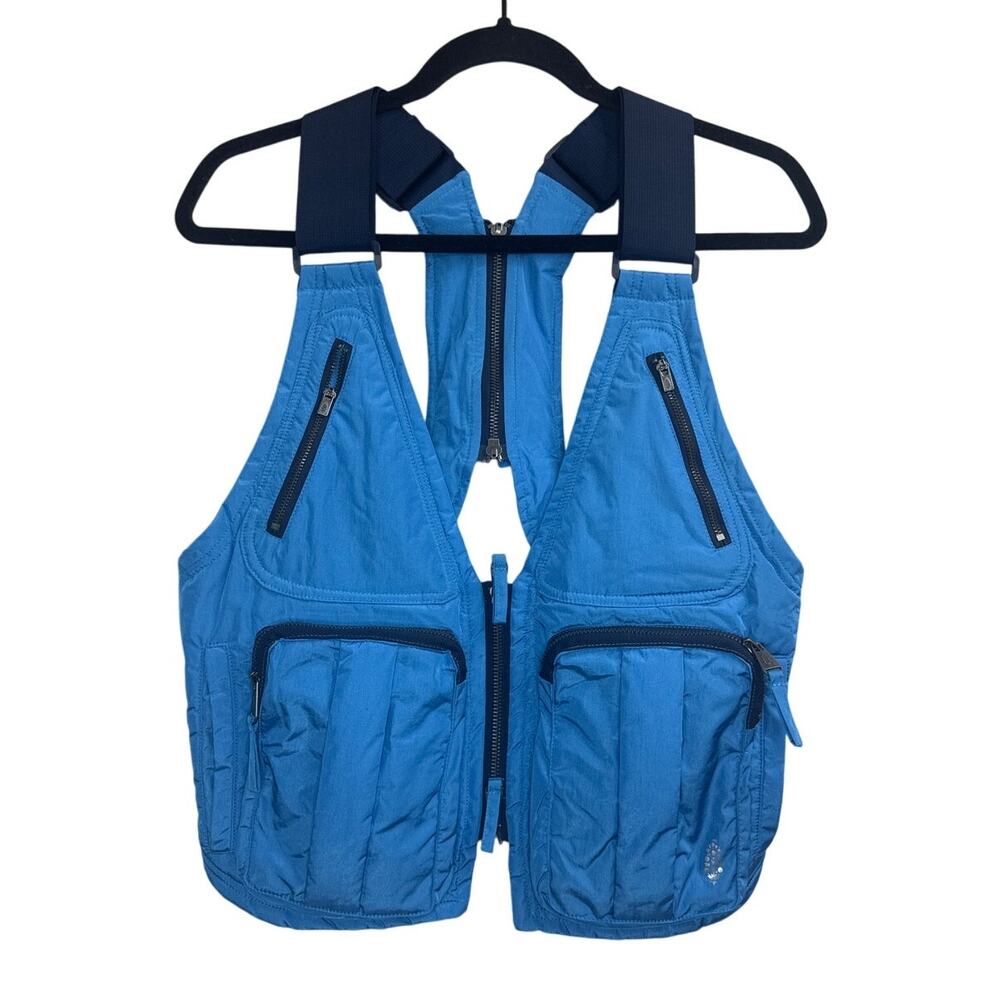 Free People Movement Outdoor Pursuit Utility Blue Vest One Size - Picture 3 of 6